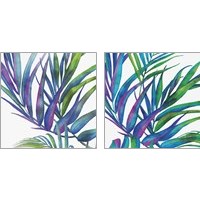 Framed 'Colorful Leaves 2 Piece Art Print Set' border=