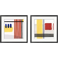 Framed 'Lines 2 Piece Framed Art Print Set' border=