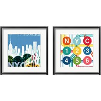 Framed New York City Life NYC 2 Piece Framed Art Print Set