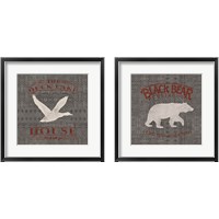 Framed 'Soft Lodge Dark with Red 2 Piece Framed Art Print Set' border=