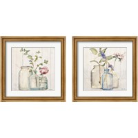 Framed 'Blossoms on Birch 2 Piece Framed Art Print Set' border=