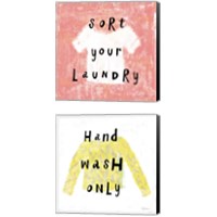 Framed 'Laundry Rules 2 Piece Canvas Print Set' border=