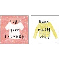 Framed 'Laundry Rules 2 Piece Art Print Set' border=