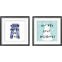 Framed 'Laundry Rules 2 Piece Framed Art Print Set' border=