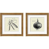 Framed 'Linen Vegetable 2 Piece Framed Art Print Set' border=