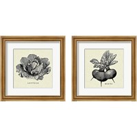 Framed 'Linen Vegetable 2 Piece Framed Art Print Set' border=