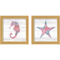 Framed 'Ocean Life 2 Piece Framed Art Print Set' border=