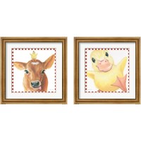 Framed 'Farm Friends 2 Piece Framed Art Print Set' border=