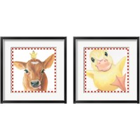 Framed 'Farm Friends 2 Piece Framed Art Print Set' border=