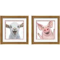 Framed 'Farm Friends 2 Piece Framed Art Print Set' border=