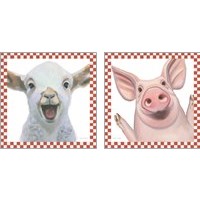 Framed 'Farm Friends 2 Piece Art Print Set' border=