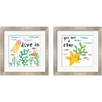 Framed 'Ocean Splash 2 Piece Framed Art Print Set' border=