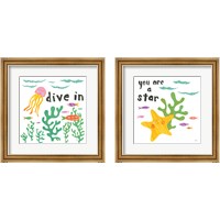 Framed 'Ocean Splash 2 Piece Framed Art Print Set' border=