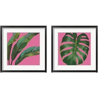 Framed 'Welcome to Paradise on Pink 2 Piece Framed Art Print Set' border=