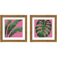 Framed 'Welcome to Paradise on Pink 2 Piece Framed Art Print Set' border=