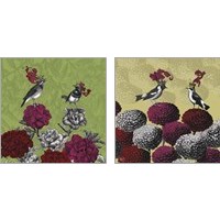 Framed 'Blooming Birds Florals 2 Piece Art Print Set' border=