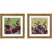 Framed 'Blooming Birds Florals 2 Piece Framed Art Print Set' border=