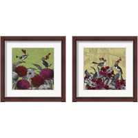 Framed 'Blooming Birds Florals 2 Piece Framed Art Print Set' border=