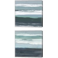 Framed 'Teal Sea 2 Piece Canvas Print Set' border=