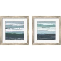 Framed 'Teal Sea 2 Piece Framed Art Print Set' border=