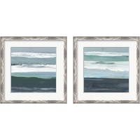 Framed 'Teal Sea 2 Piece Framed Art Print Set' border=