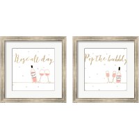 Framed 'Underlined Bubbly 2 Piece Framed Art Print Set' border=