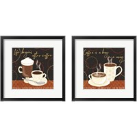 Framed 'Fresh Coffee 2 Piece Framed Art Print Set' border=