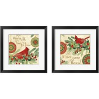 Framed 'Winter Feathers 2 Piece Framed Art Print Set' border=