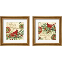 Framed 'Winter Feathers 2 Piece Framed Art Print Set' border=