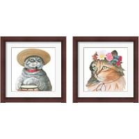 Framed 'Cattitude  2 Piece Framed Art Print Set' border=