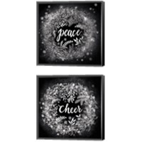 Framed 'Frosty Christmas Words 2 Piece Canvas Print Set' border=