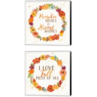 Framed 'Harvest Wishes 2 Piece Canvas Print Set' border=