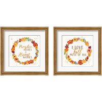 Framed 'Harvest Wishes 2 Piece Framed Art Print Set' border=