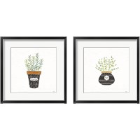 Framed 'Fine Herbs  2 Piece Framed Art Print Set' border=