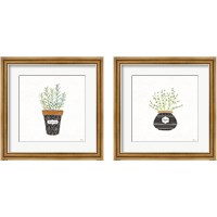 Framed 'Fine Herbs  2 Piece Framed Art Print Set' border=