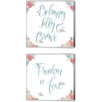 Framed 'Spirit Stallion Blush and Teal 2 Piece Canvas Print Set' border=