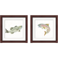 Framed 'Gone Fishin 2 Piece Framed Art Print Set' border=