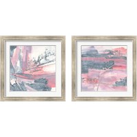 Framed 'Whitewashed Blush 2 Piece Framed Art Print Set' border=