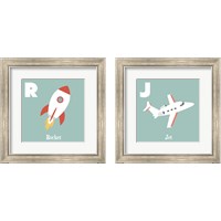 Framed 'Transportation Alphabet 2 Piece Framed Art Print Set' border=