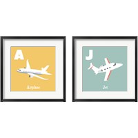 Framed 'Transportation Alphabet 2 Piece Framed Art Print Set' border=