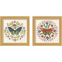 Framed 'Butterfly Mandala 2 Piece Framed Art Print Set' border=