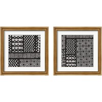 Framed 'Kuba Abstract BW 2 Piece Framed Art Print Set' border=