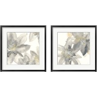 Framed 'Gray and Silver Flowers 2 Piece Framed Art Print Set' border=