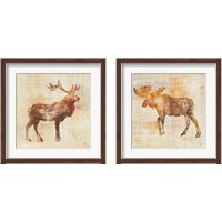 Framed 'Elk & Moose Study 2 Piece Framed Art Print Set' border=