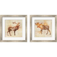 Framed 'Elk & Moose Study 2 Piece Framed Art Print Set' border=