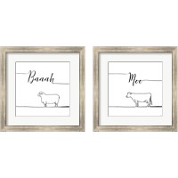 Framed 'Underlined Farm 2 Piece Framed Art Print Set' border=