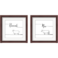 Framed 'Underlined Farm 2 Piece Framed Art Print Set' border=