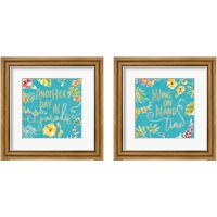 Framed 'Tropical Oasis 2 Piece Framed Art Print Set' border=