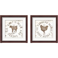 Framed 'Rustic Farm Signs - Brown 2 Piece Framed Art Print Set' border=