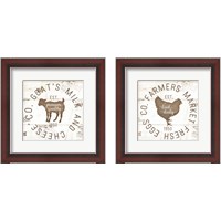 Framed 'Rustic Farm Signs - Brown 2 Piece Framed Art Print Set' border=